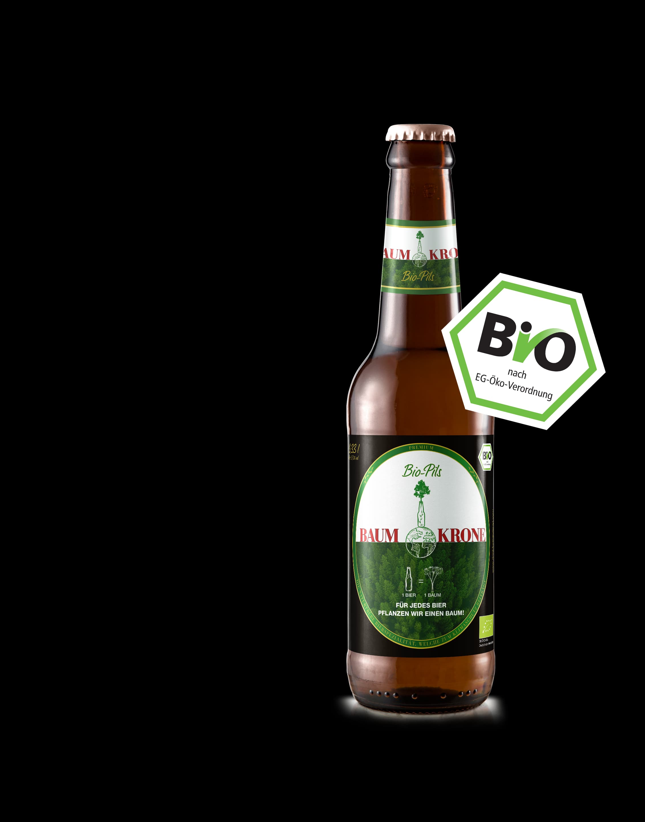 Baumkrone Bierflasche